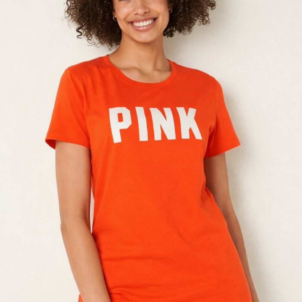 Victoria's Secret PINK Everyday Short Sleeve Tee (Orange)